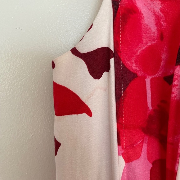 Nine West Red and Pink Floral Fit and Flare Dress Size 2 π·πΊπ· - Picture 11 of 13
